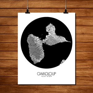 Guadeloupe carte ville city map rond