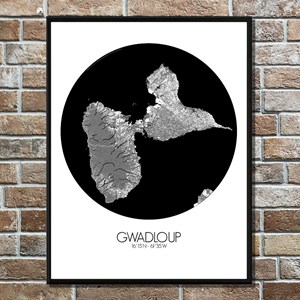 Guadeloupe carte ville city map rond