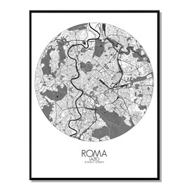 Rome carte ville city map rond