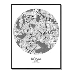 Rome carte ville city map rond
