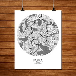 Rome carte ville city map rond