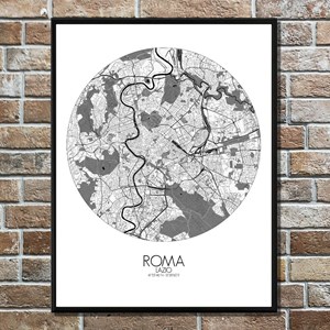 Rome carte ville city map rond