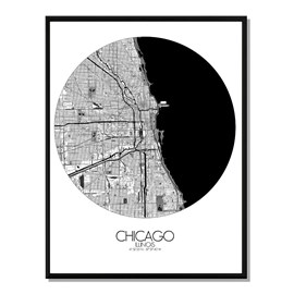 Chicago carte ville city map rond