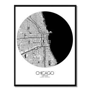 Chicago carte ville city map rond