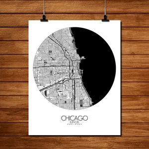 Chicago carte ville city map rond
