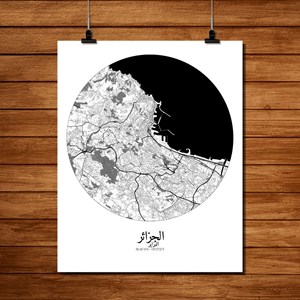 Alger carte ville city map rond