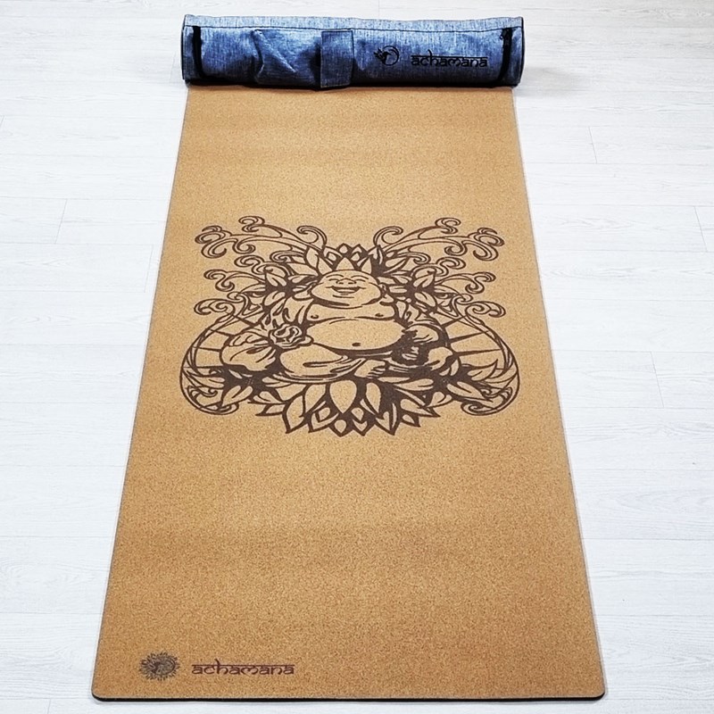 Tapis yoga liège bouddha rieur (mm