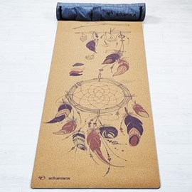 Tapis de yoga liège attrape rêves 5mm