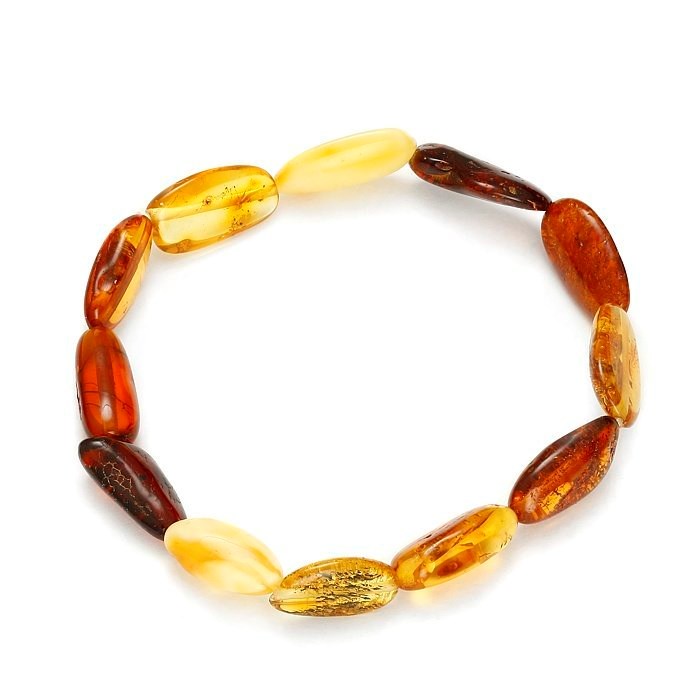 Bracelet ambre mixte élastique