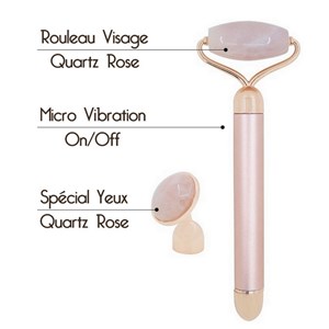 Masseur visage électrique en quartz rose