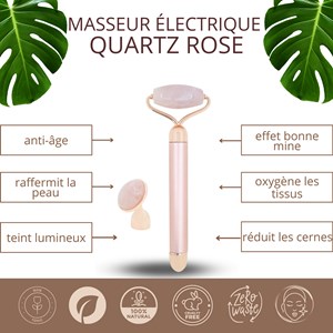 Masseur visage électrique en quartz rose