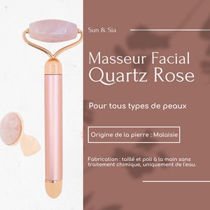 Masseur visage électrique en quartz rose