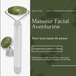 Masseur visage électrique en aventurine