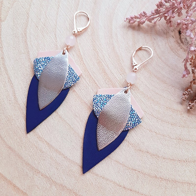 Boucles d'oreilles grand lotus sirène