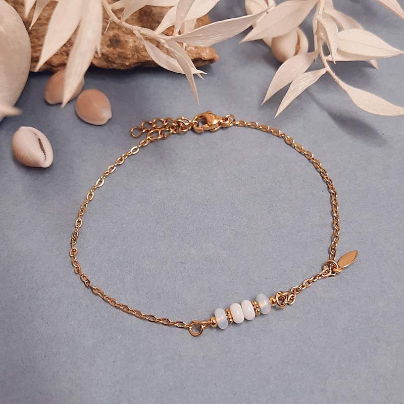 Bracelet pierres mini rêve mariage blanc