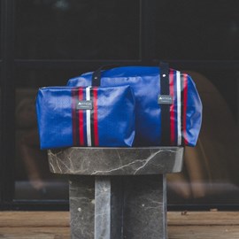 Trousse de toilette cirée andrea bleu