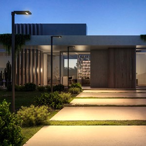 Borne solaire aluminium noir link