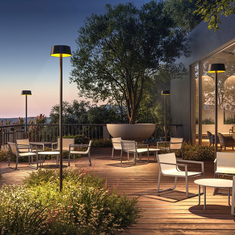 Lampadaire borne solaire noir sundress