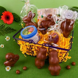Panier de chocolats de pâques
