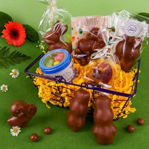 Panier de chocolats de pâques