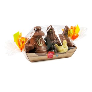 Corbeille de chocolats de pâques