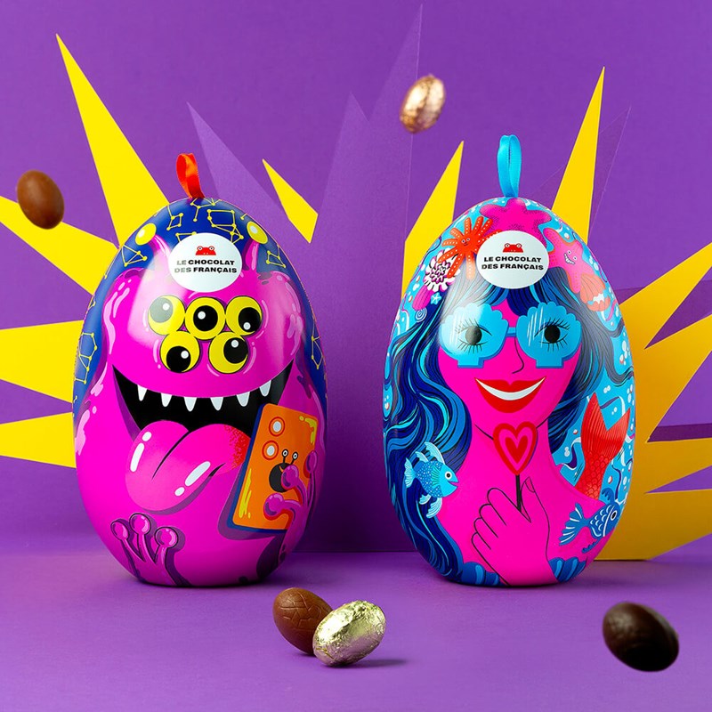 Le Chocolat Des Français - Kit de 2 œufs de pâques lait & noir