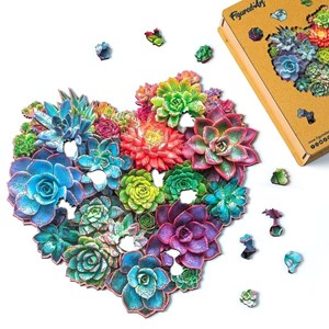 Puzzle 2d en bois adulte - cœur