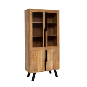 Vitrine en bois d'acacia et métal mano