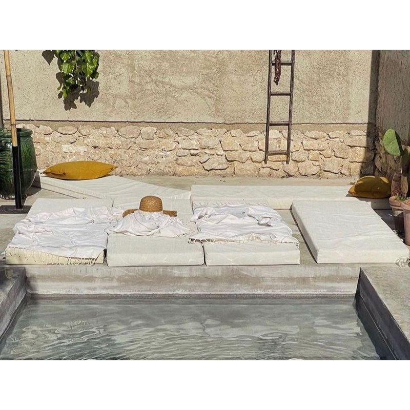 Tiki matelas de plage blanc 180x60xh10