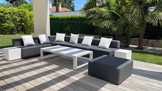 Serena pouf  kaki 80x80xh40 cm