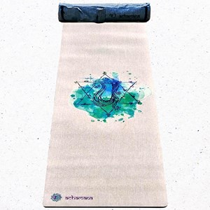 Tapis yoga chanvre chakra du cœur + sac