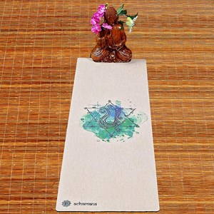 Tapis yoga chanvre chakra du cœur + sac