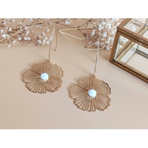 Boucles d'oreilles  fleur nacre