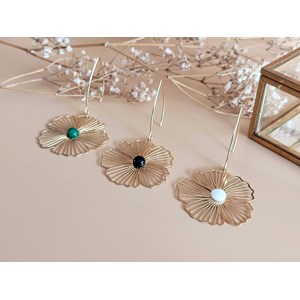 Boucles d'oreilles  fleur nacre
