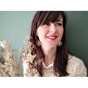 Boucles d'oreilles  fleur nacre