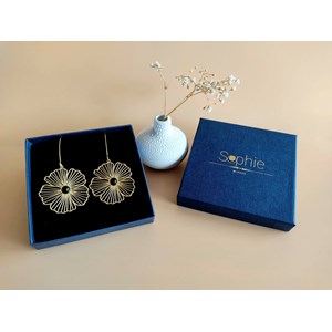 Boucles d'oreilles  fleur agate