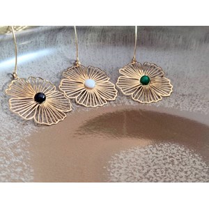 Boucles d'oreilles  fleur agate