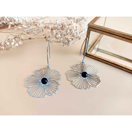 Boucles d'oreilles fleur agate