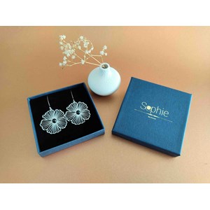 Boucles d'oreilles fleur agate