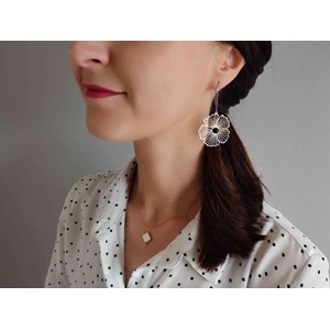 Boucles d'oreilles fleur agate