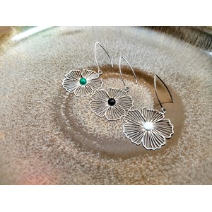 Boucles d'oreilles fleur nacre