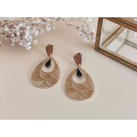 Boucles d'oreilles  goutte noir