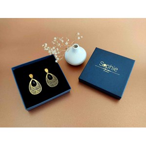 Boucles d'oreilles  goutte noir