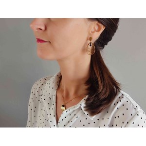 Boucles d'oreilles  goutte noir