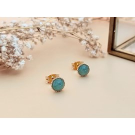 Boucles oreilles  dorées aventurine