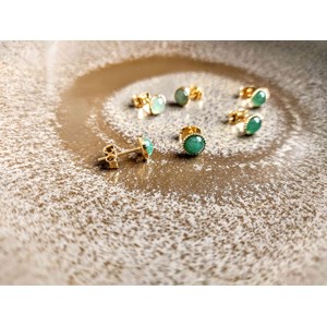 Boucles oreilles  dorées aventurine