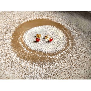 Boucles oreilles  dorées cornaline