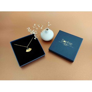 Collier  éventail doré et noir