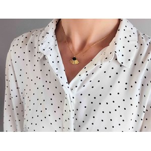 Collier  éventail doré et noir