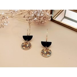 Boucles d'oreilles créoles  fleur